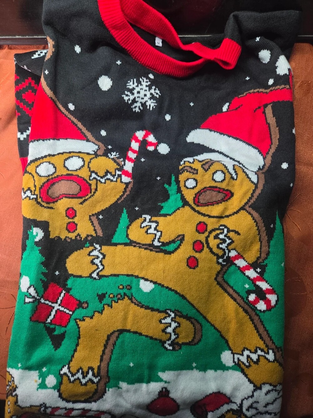 Cozople Ugly Christmas Sweater Gingerbread Man Unisex Size M